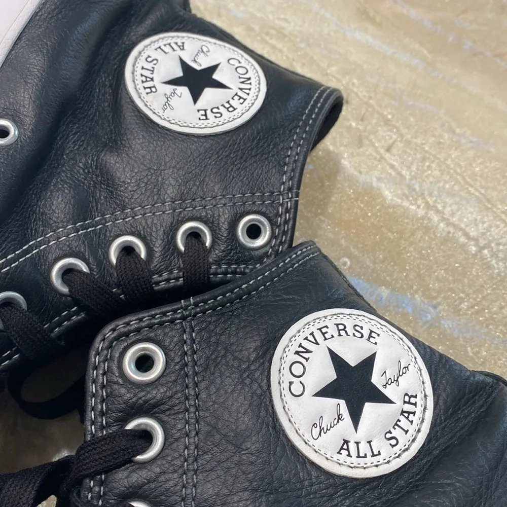 Converse All Star Lugged Leather High Top Black Sneakers Women’s 9 - Image 7