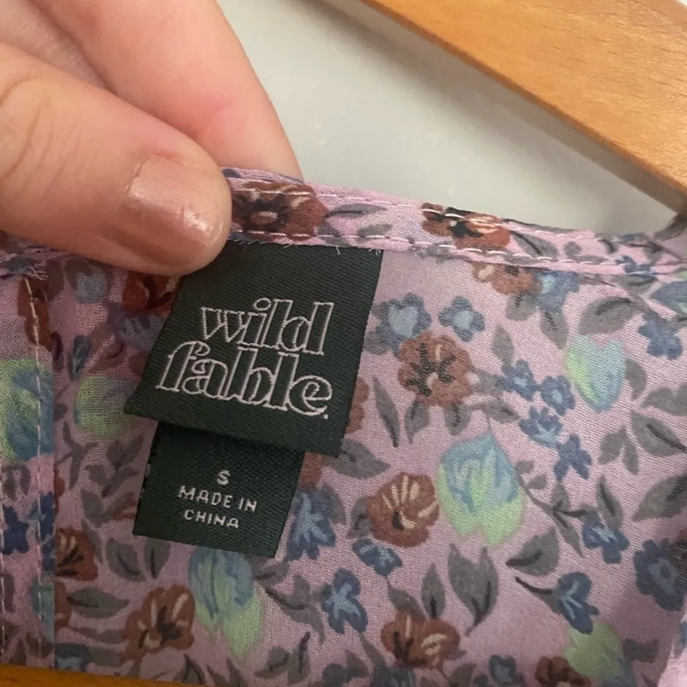 Wild Fable Lavender Long Ruched Sleeve V Neck Dress Size Small - Image 5