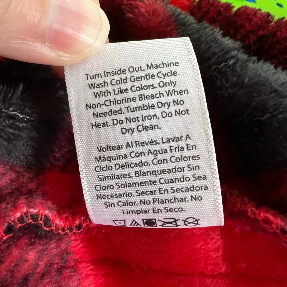 Joyspun Womens Fleece Hoodie Buffalo Plaid Hot Chocolate Weather Red Black Large - Image 9