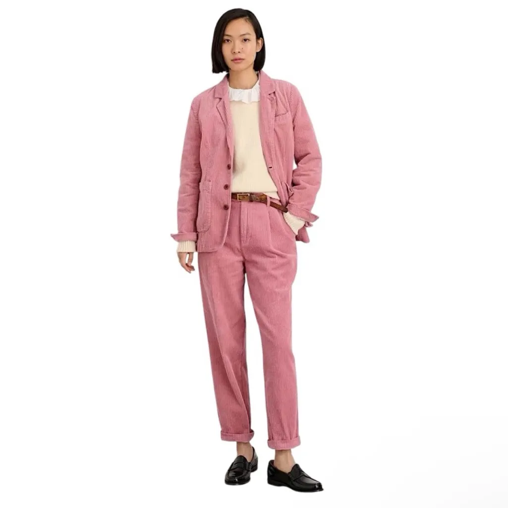 ALEX MILL Rugged Corduroy High Waist Straight Leg Ankle Crop Boy Pant Dusty Rose Pink Size 2 - Image 2