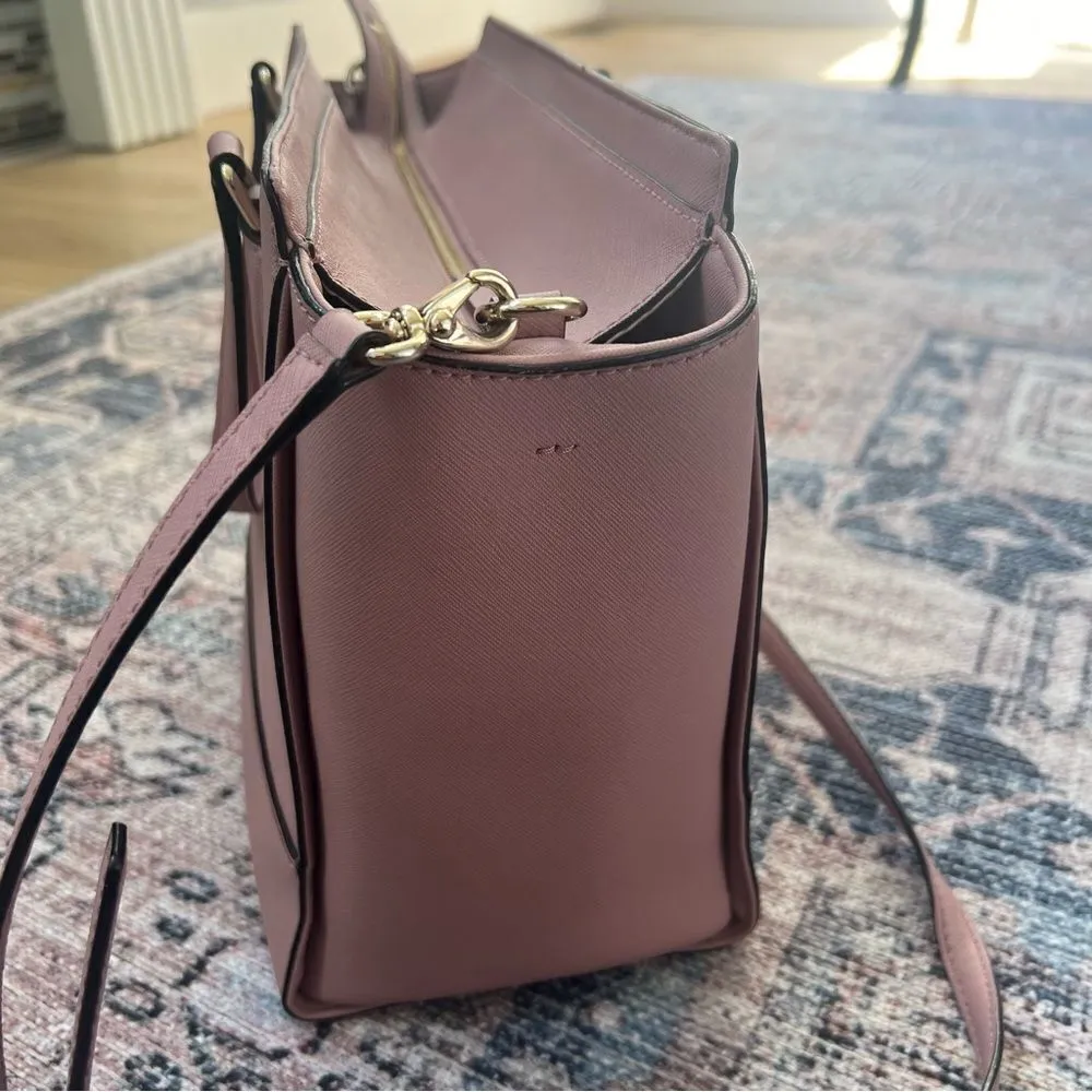 Kate Spade Hadlee Laurel Way Dusty Peony Pink Leather Handbag Purse Satchel - Image 14