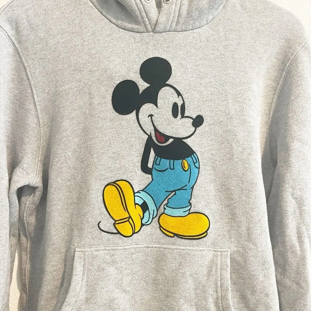 Levis x Disney Hoodie Sweatshirt Adult Small Gray‎ Mickey Mouse Pullover Size S - Image 2