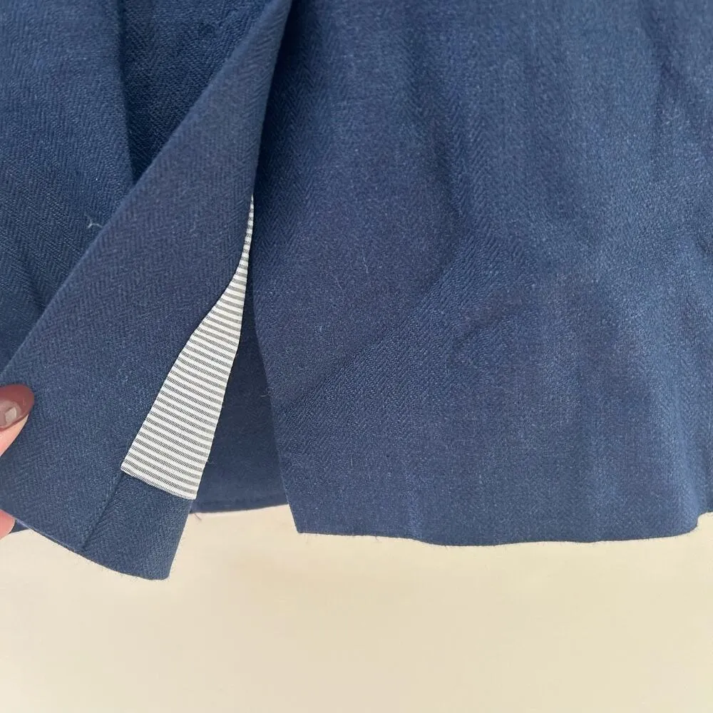 Talbots Navy Blue Linen Blazer Sz 4 - Image 7