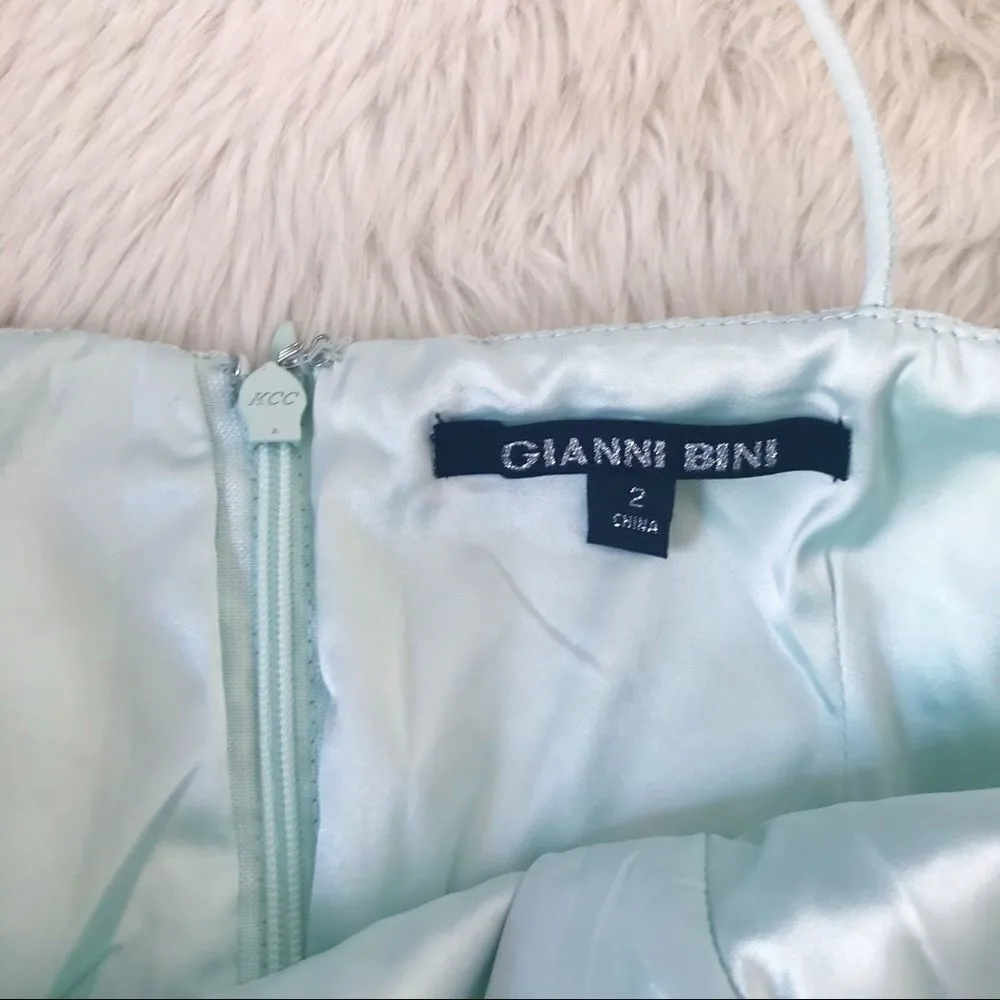 GIANNI BINI Mint Green Lace Midi Dress Cocktail Spaghetti‎ Strap Size 2 New - Image 5