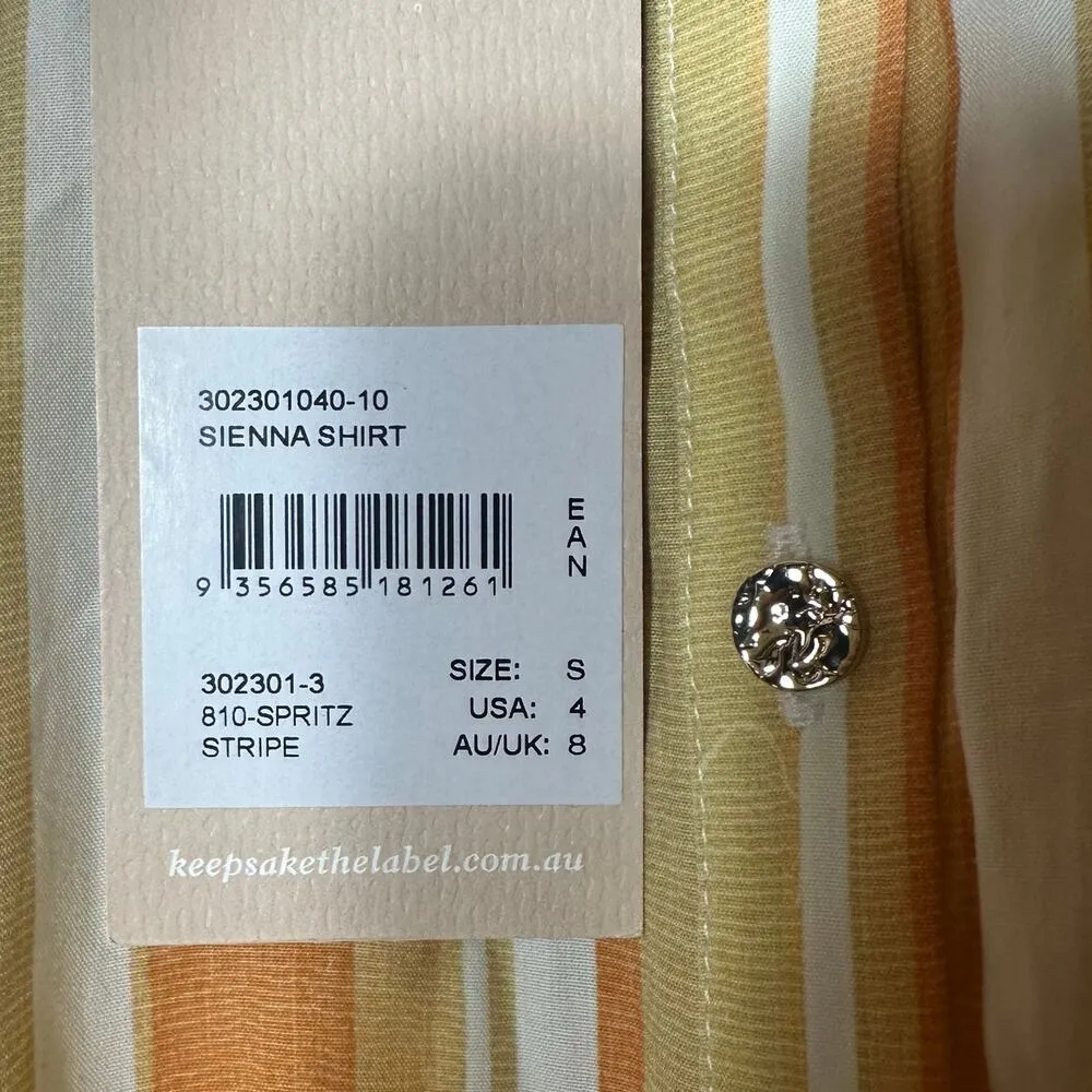 Keepsake the Label Sienna Shirt Spritz Stripe NEW Orange - Image 8