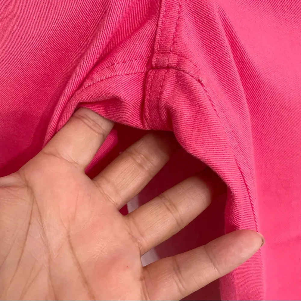 Talbots Womens Jeans Denim Pink Simply Flattering 5 Pocket Button Ankle Size 12 - Image 9