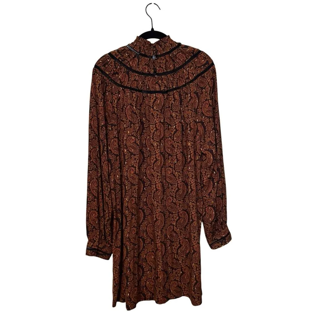 Rebecca Minkoff Jordana Rust Paisley High Ruffle Collared Size Large - Image 5