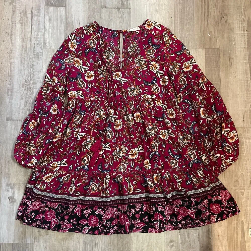 Altar’d State Red Floral Dress size medium - Image 12
