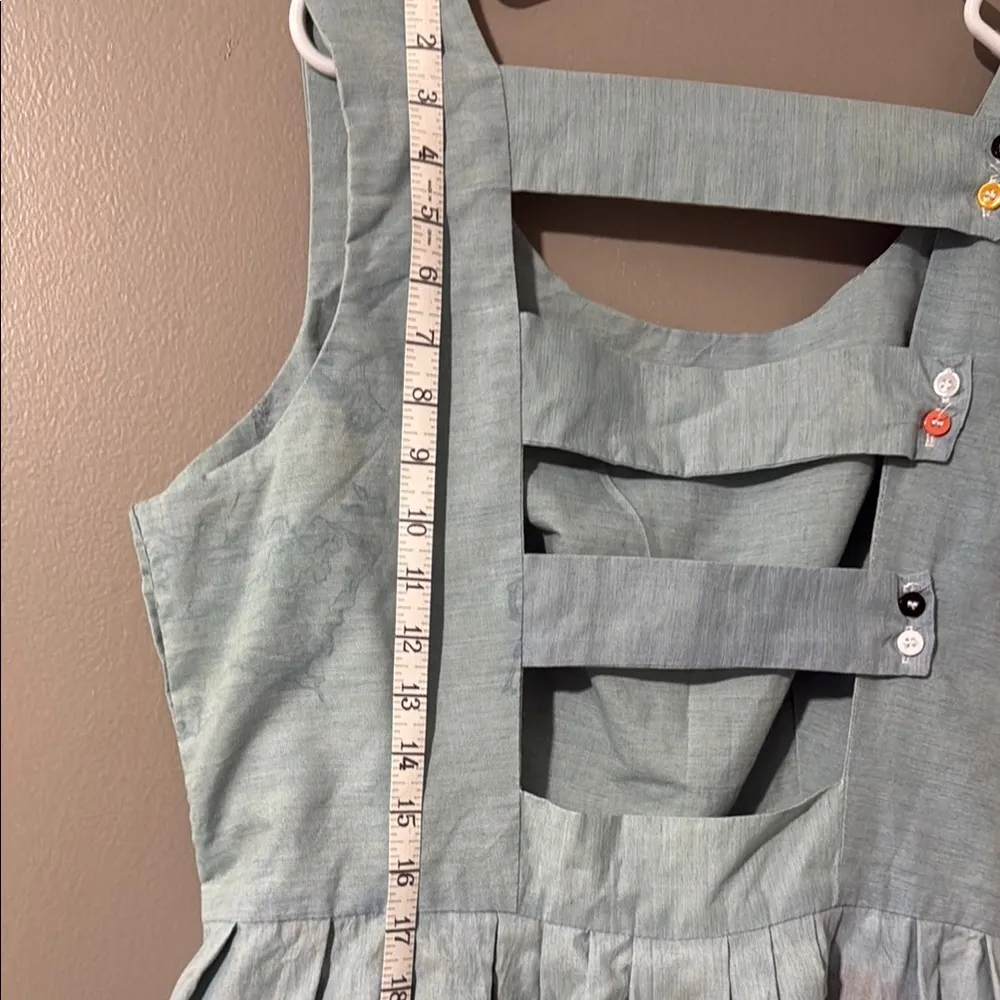 LIZ ALIG Chic Asymmetrical Light Blue Dress Size L - Image 4