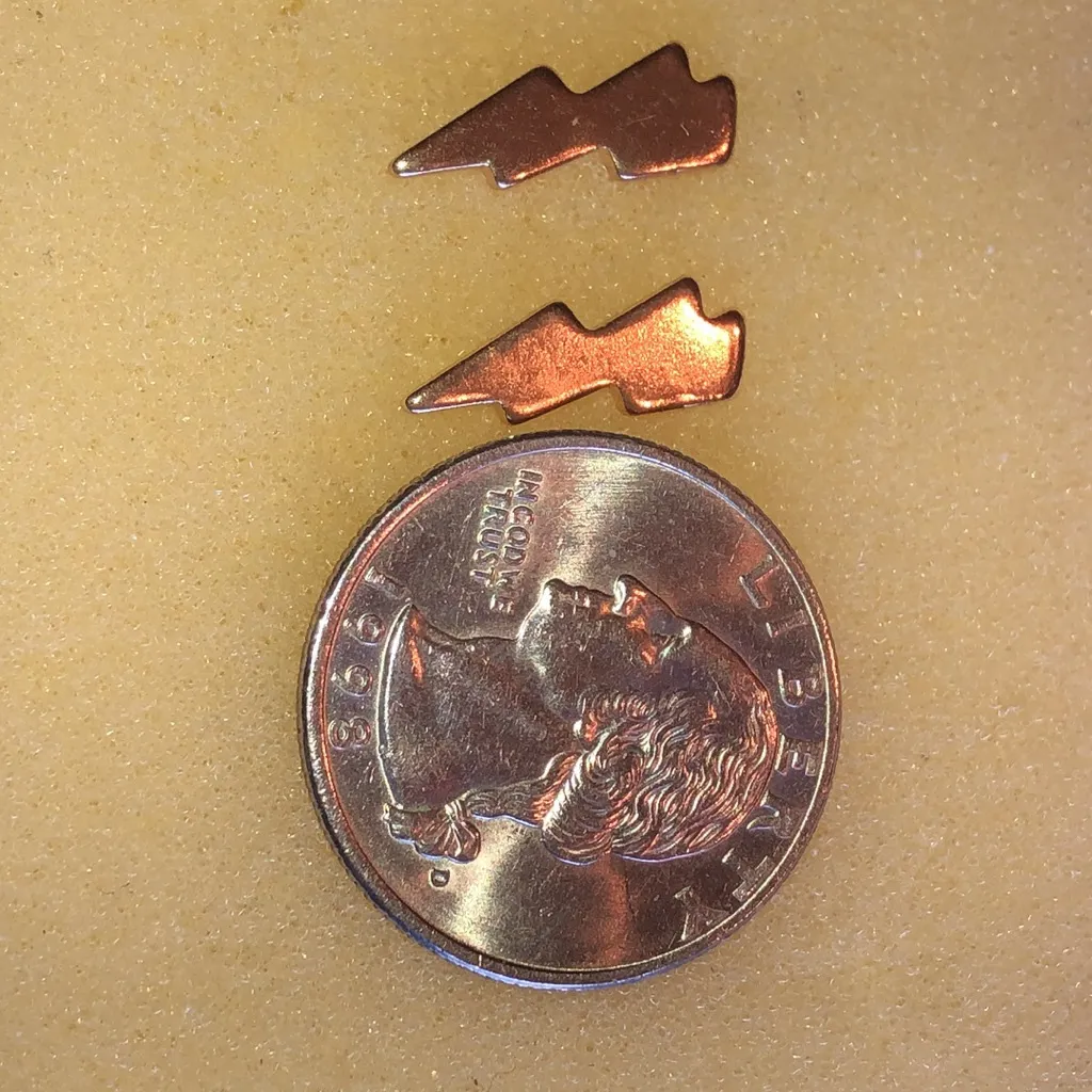 Gold Tone Boho Lightning Bolt Earrings - Image 4