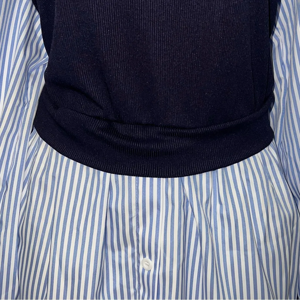 SHEIN Blue and White Striped Shirt - Image 3