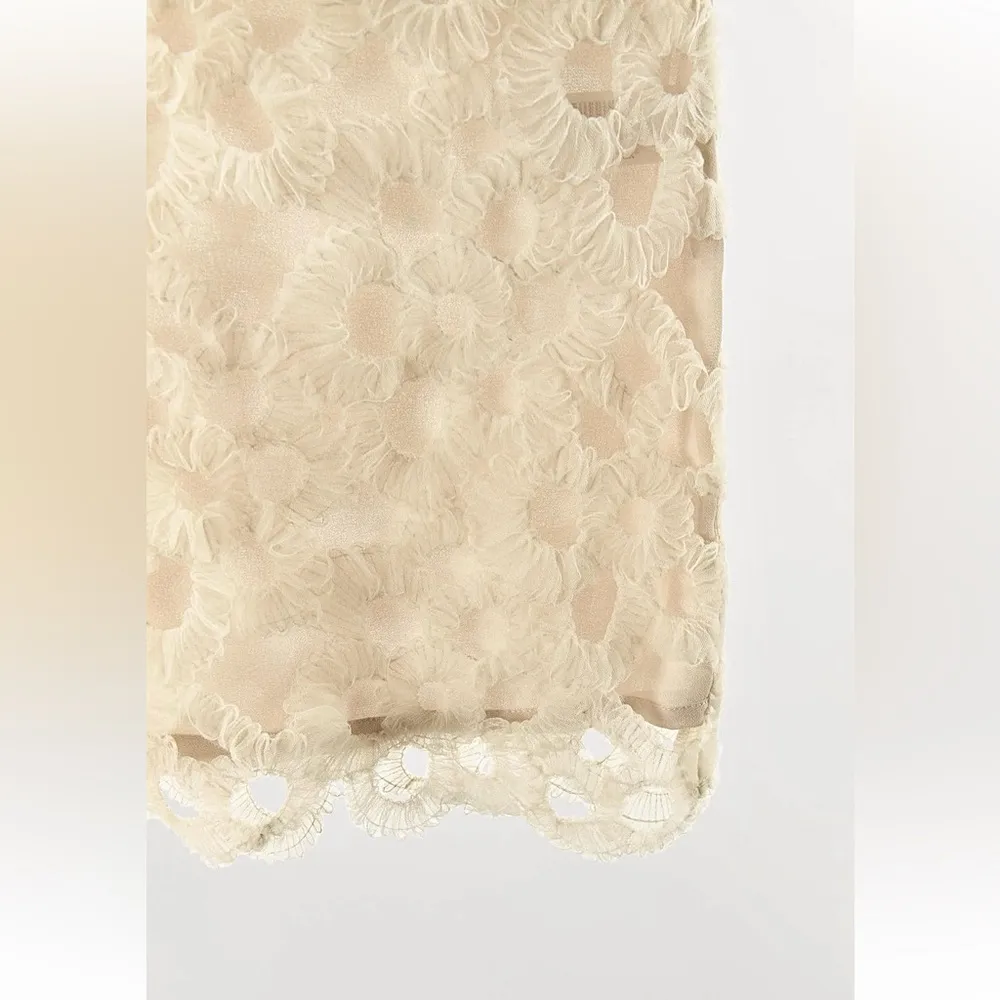 Zara NWT ivory off white cream tulle crochet textured mini skirt - Image 8
