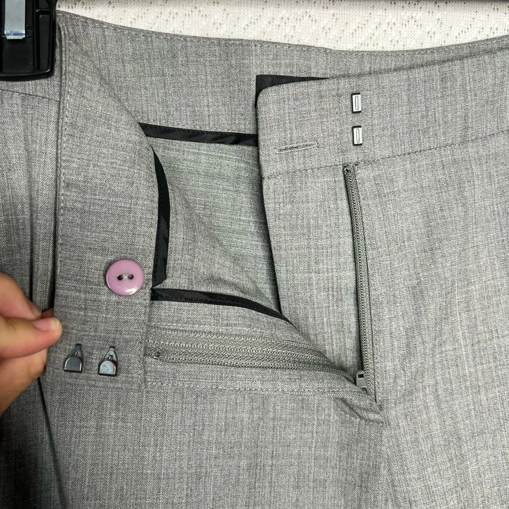 Lafayette 148 New York Barrow Gray Wool Blend Dress Pants Size 8 Has Hole - Image 6