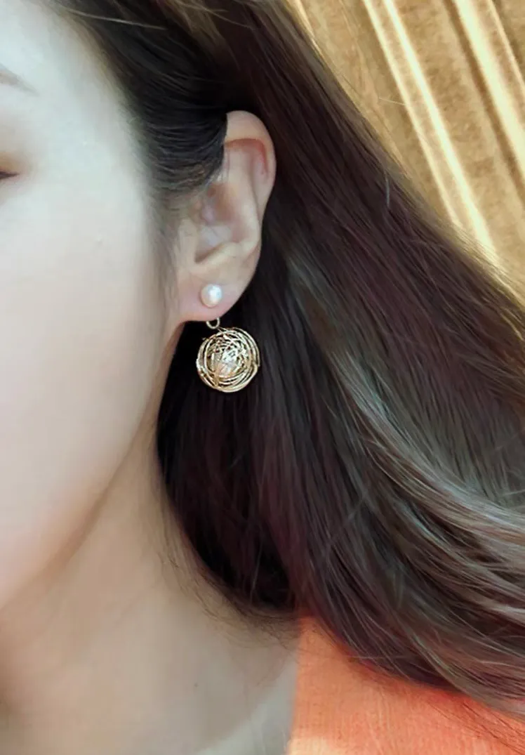 925 Silver Plated Pearl Earrings - Image 3