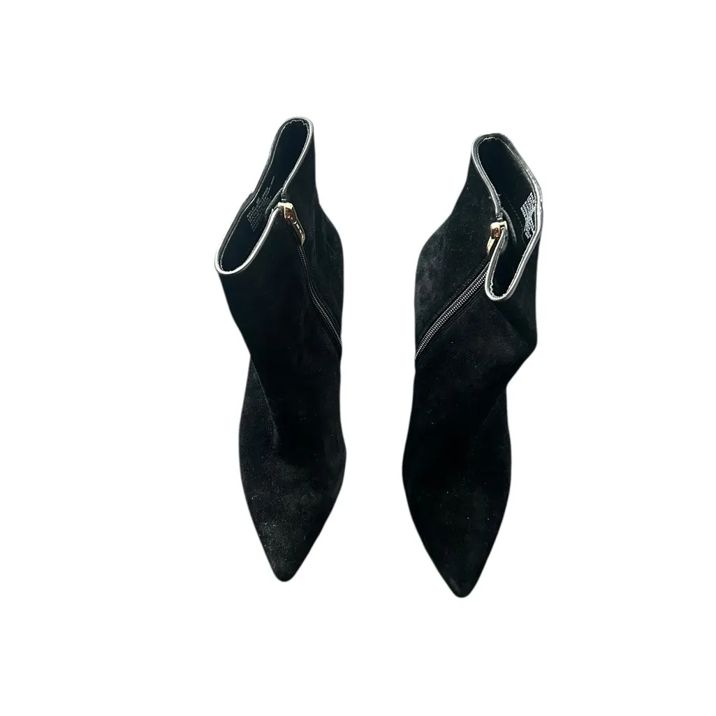 Steven By Steve Madden  Bailei Suede Black Ankle Boots Size 8 - Image 3