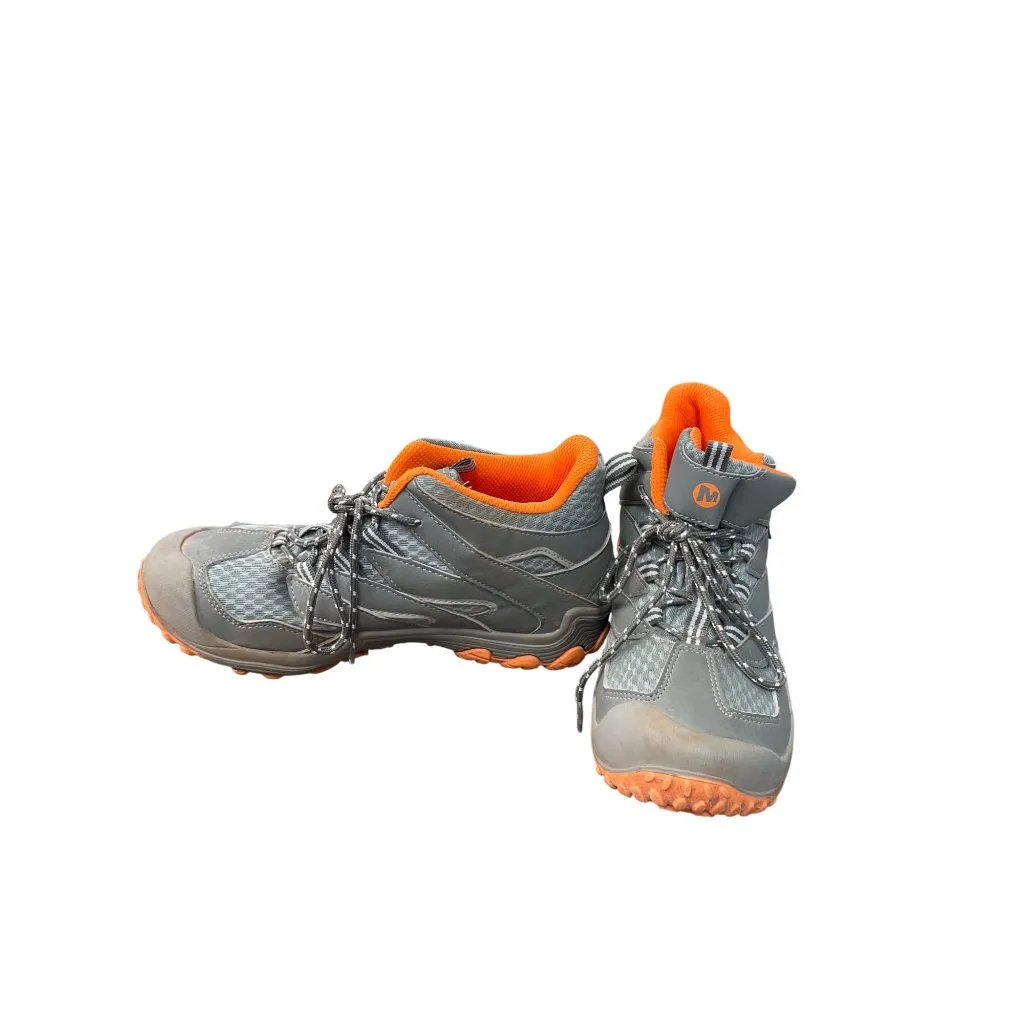 Merrell womans gray orange waterproof hiking hight top sneakers size 4M SKU 8836 - Image 2