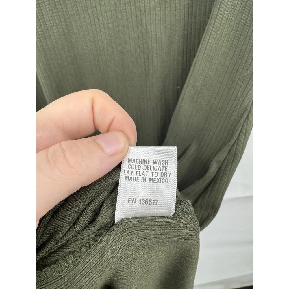 Earthbound Ribbed Maxi Dress Women XL Green Goblin Gremlin Fairycore Minimalist - Image 5