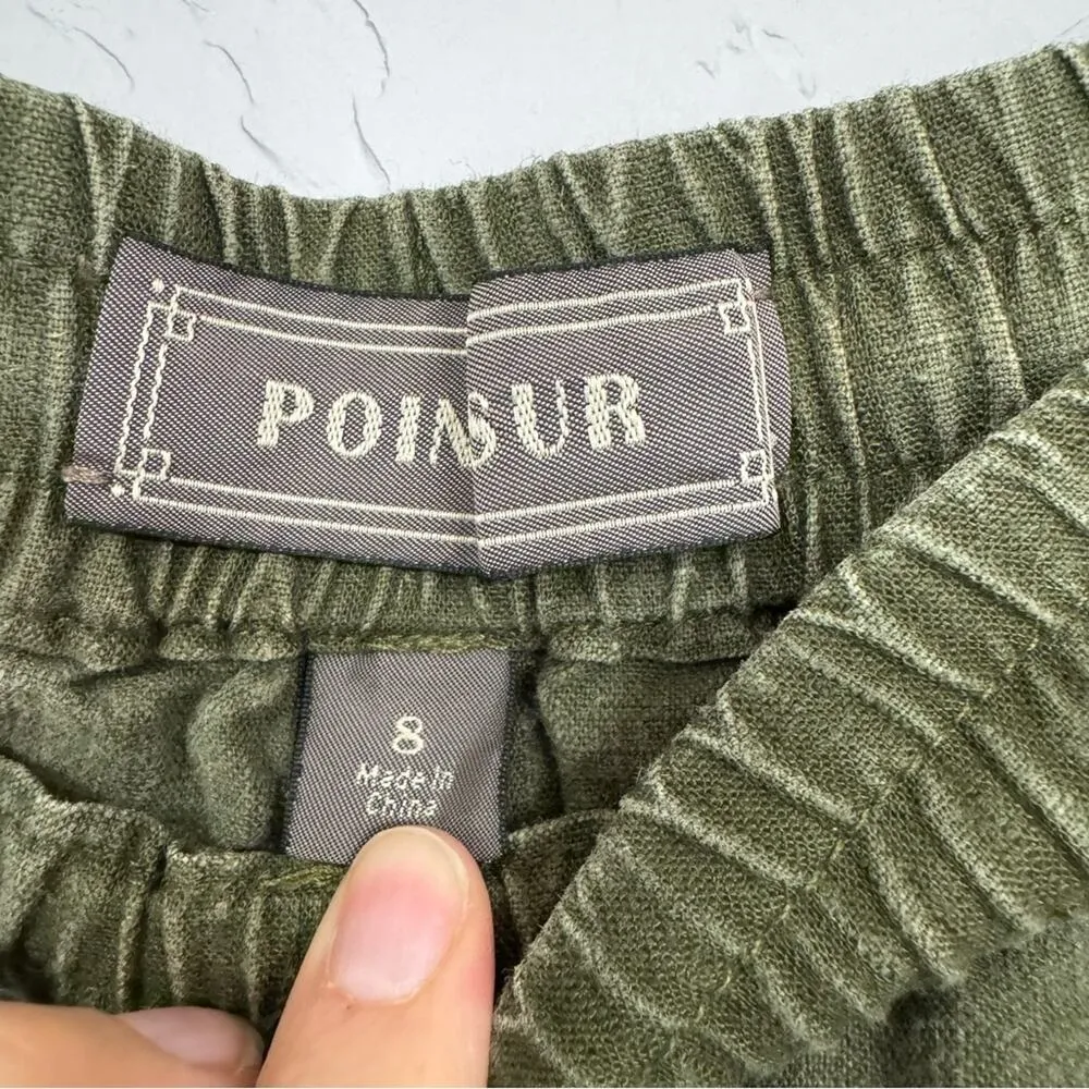 Point Sur J Crew Green Pull On Jogger Pants Womens 8 Casual Comfort Pockets - Image 7
