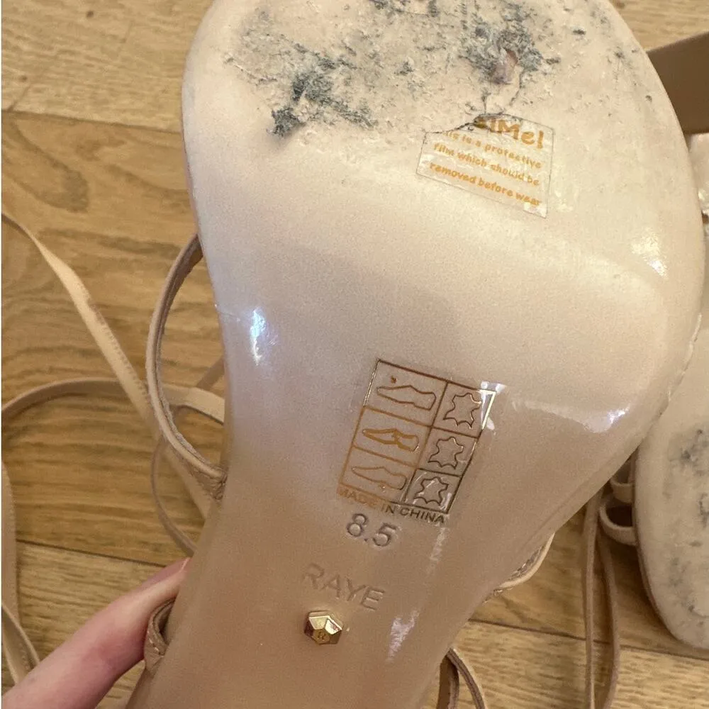 Raye - Toe Strap Wrap Around Heel Sandals in Nude - Image 6