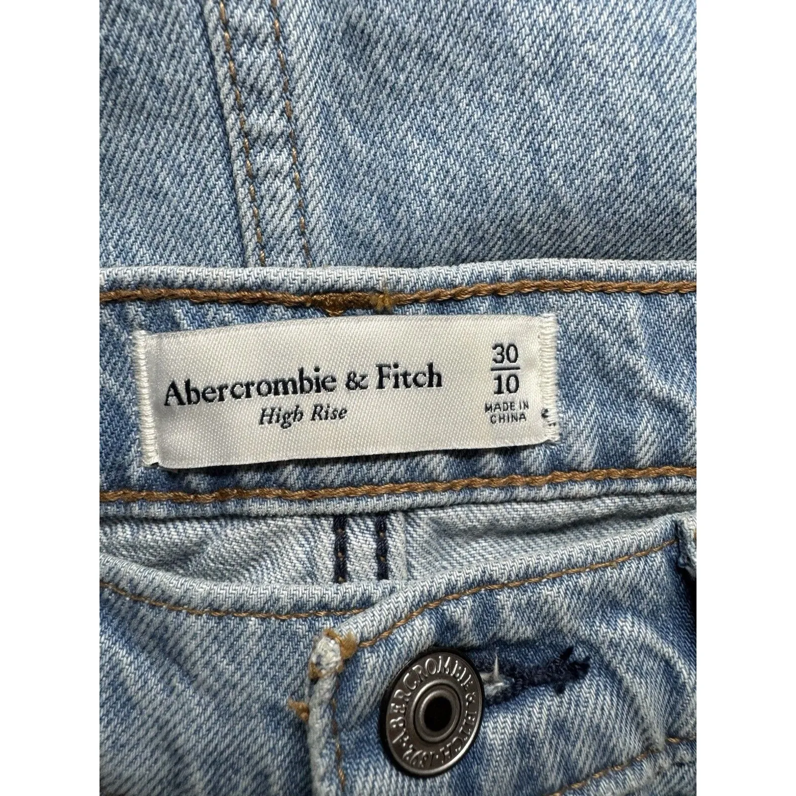 Abercrombie & Fitch Denim Skirt Womens Blue High Rise Front Slit Midi NWT SZ 30 - Image 7