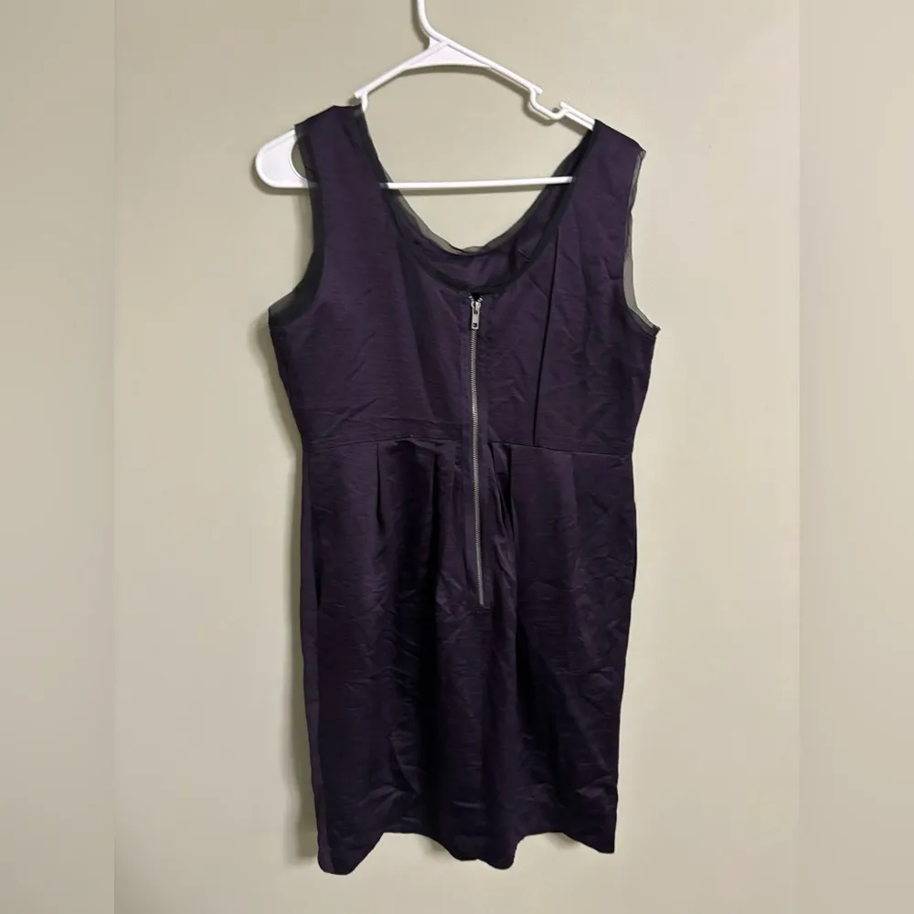 Simply Vera Wang Sleeveless Dark Purple Knee Length Sheath Shift Dress Size 12 - Image 2