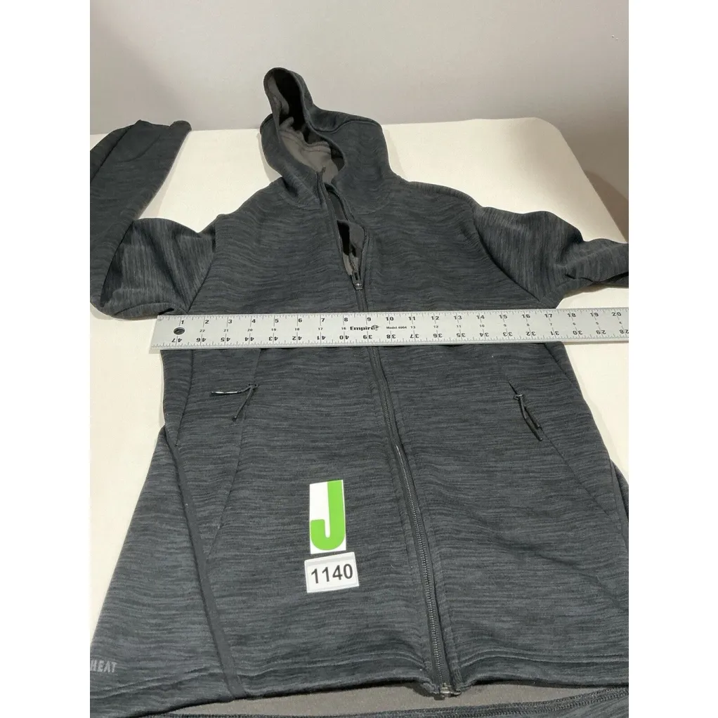 womans adidas Climaheat Small Blue Hooded Zip Up Fleece - Image 6