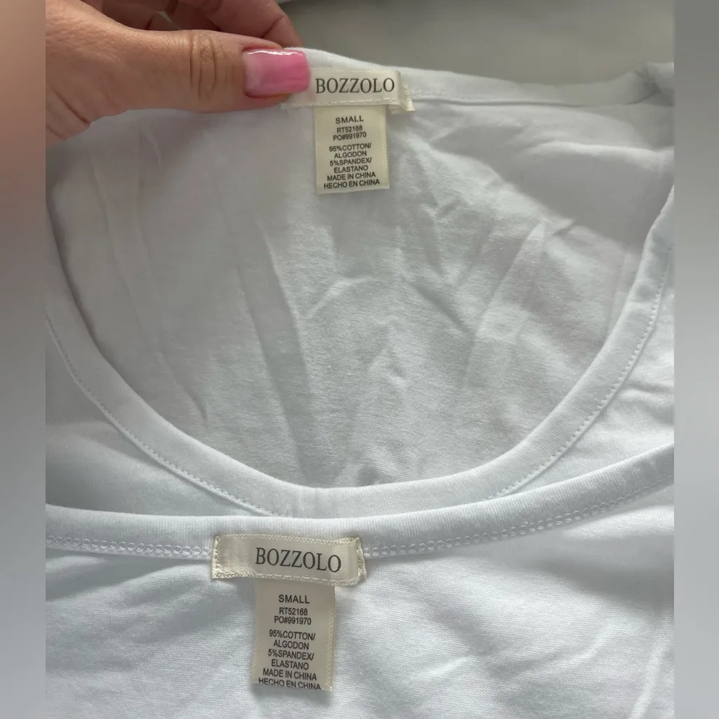 NWOT BOZZOLO SET OF 2 WHITE BODYSUITS S - Image 8