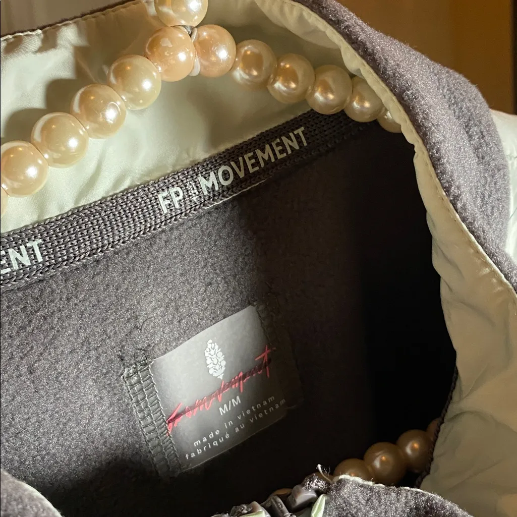 Free People In The Zone Zip Up Fleece Gunmetal/ Wintergreen Gray Size M - Image 6