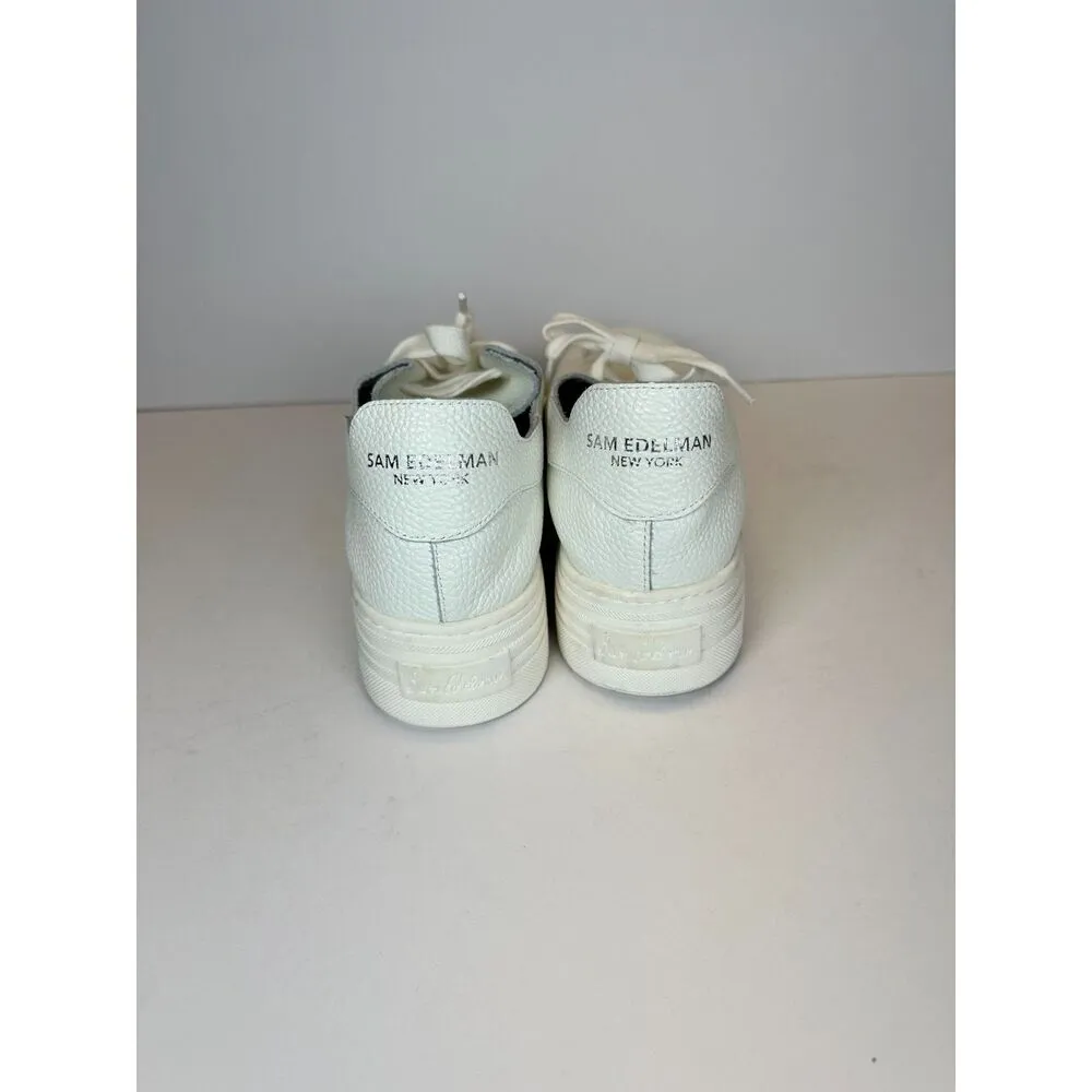 Sam Edelman Women's Pippy Size 8M White Leather Platform Sneakers Shoes NWOB - Image 6