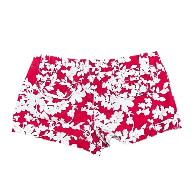 No Boundaries Y2K Hawaiian Floral Low Rise Shorts Red White Vintage Size 30 - Image 3