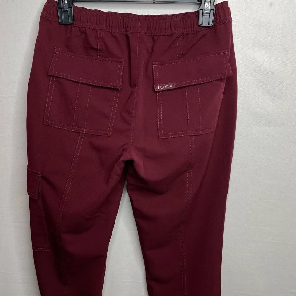 NWT Jaanuu Scrubs Essential Jogger Pants (Wine) -  XS extra small - Image 7