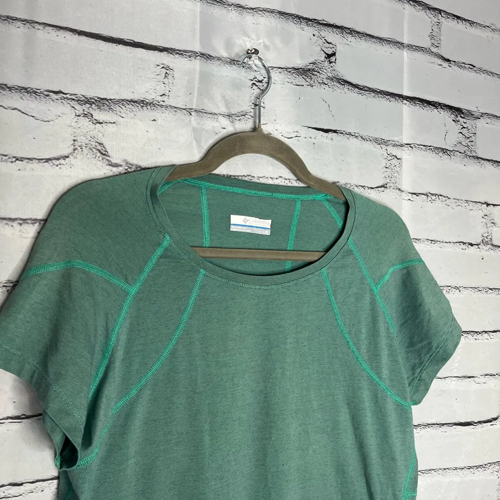 Columbia Green Omni‑Wick Performance Shirt Sz L Short Sleeve Trail Outdoor Tee - Image 3