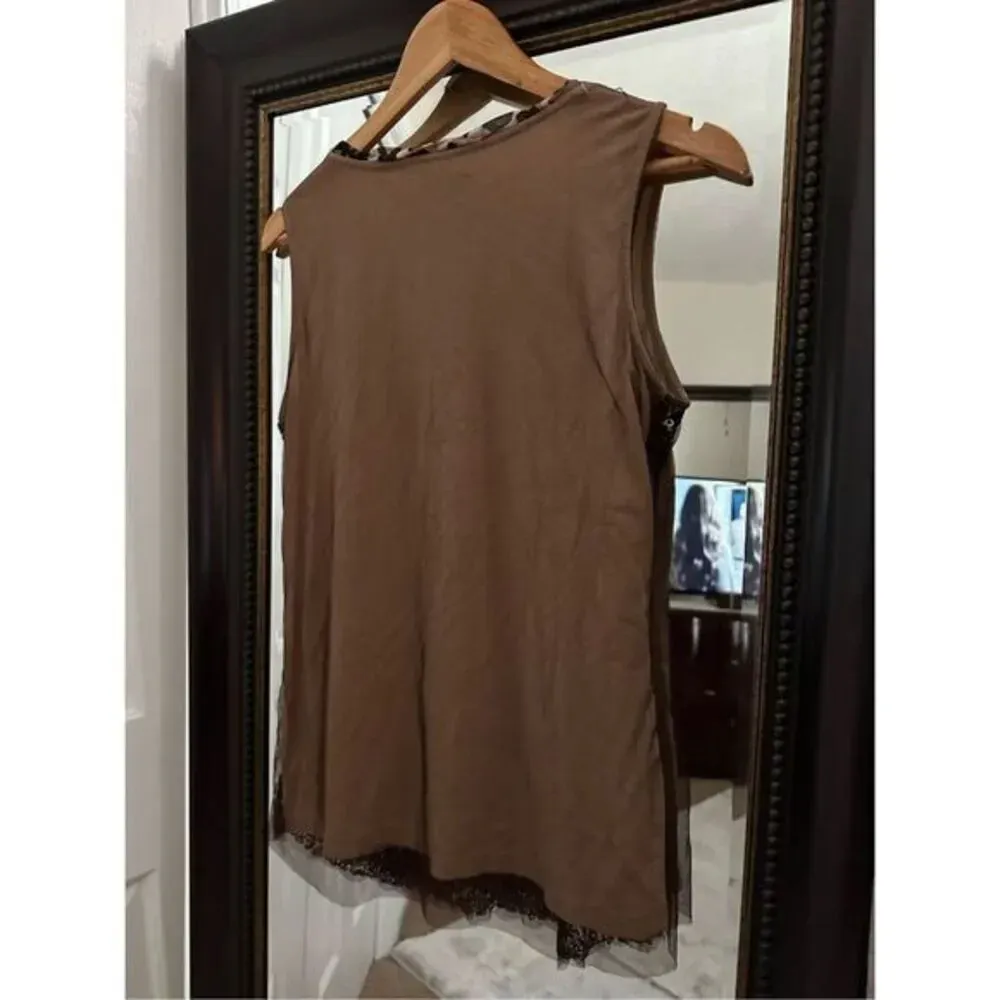 Chico’s Women’s Sequin Tank Top Sleeveless Blouse‎ Black Silver Sparkle Party - Image 3