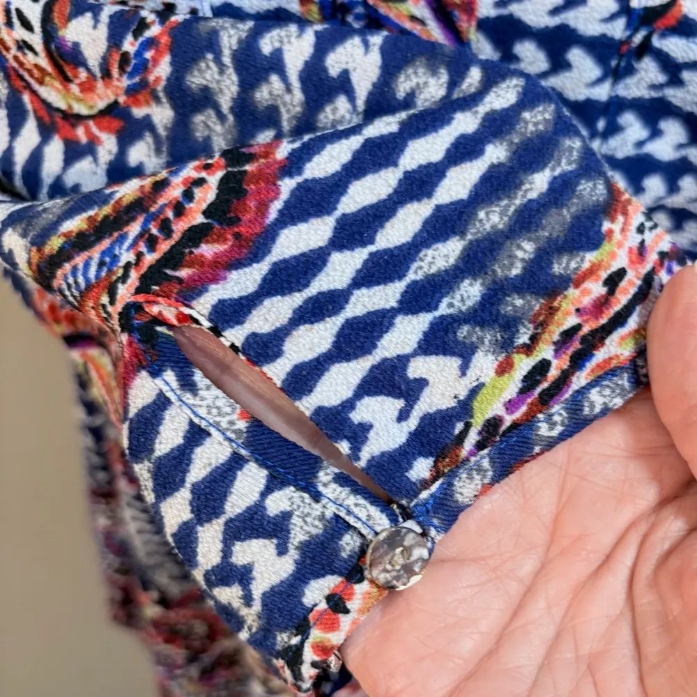 FIG AND FLOWER Paisley Print 3/4 Sleeve Lightweight Tunic w/Pocket Womens 2X Blue - Image 3