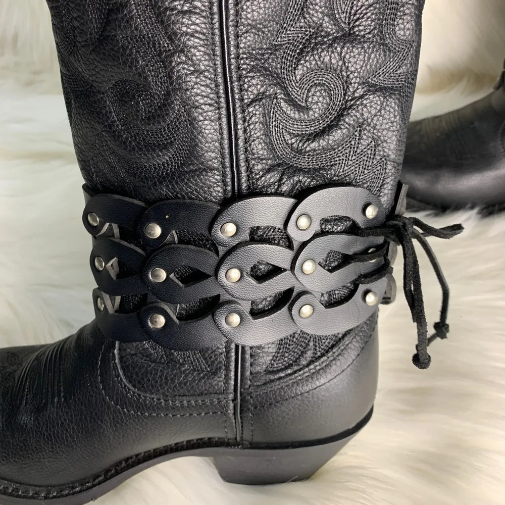 Handmade Removable Women’s Boot Band/Cuffs Black - Image 3