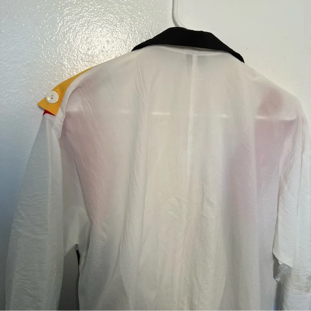 Vintage Regal Windbreaker Sweatshirt White Geometric Size M - Image 9