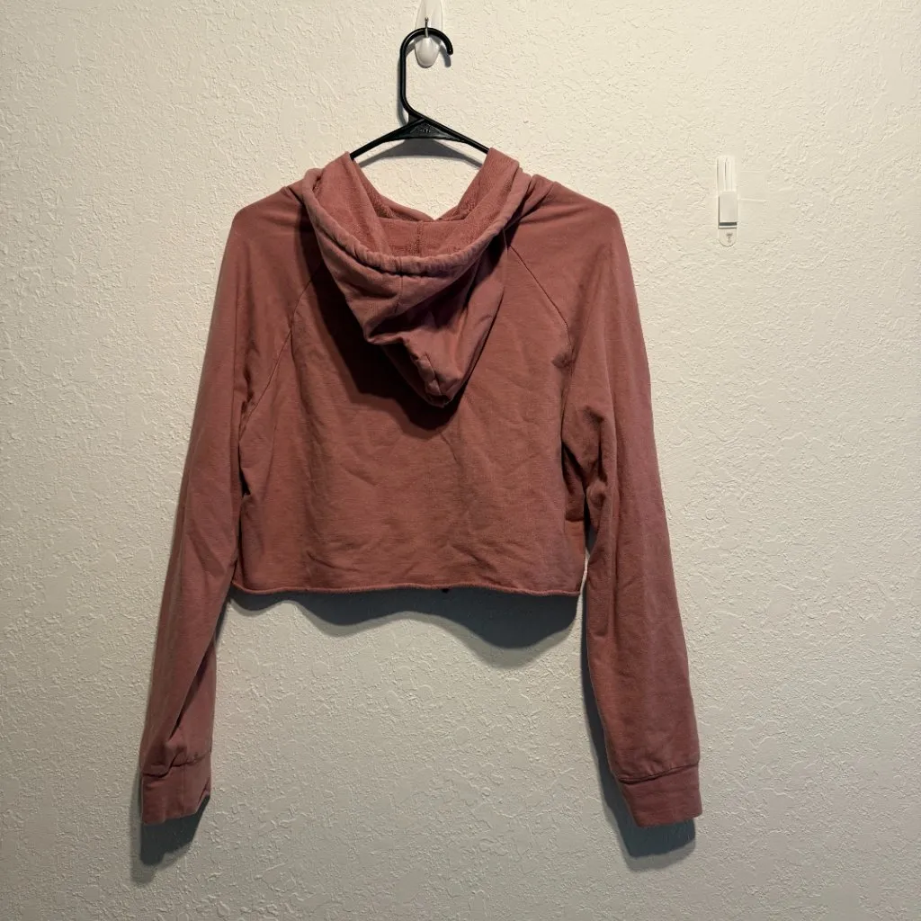 Ever Hottie Santa Monica California Cropped Hoodie Pink Graphic Sweatshirt M Top - Image 6