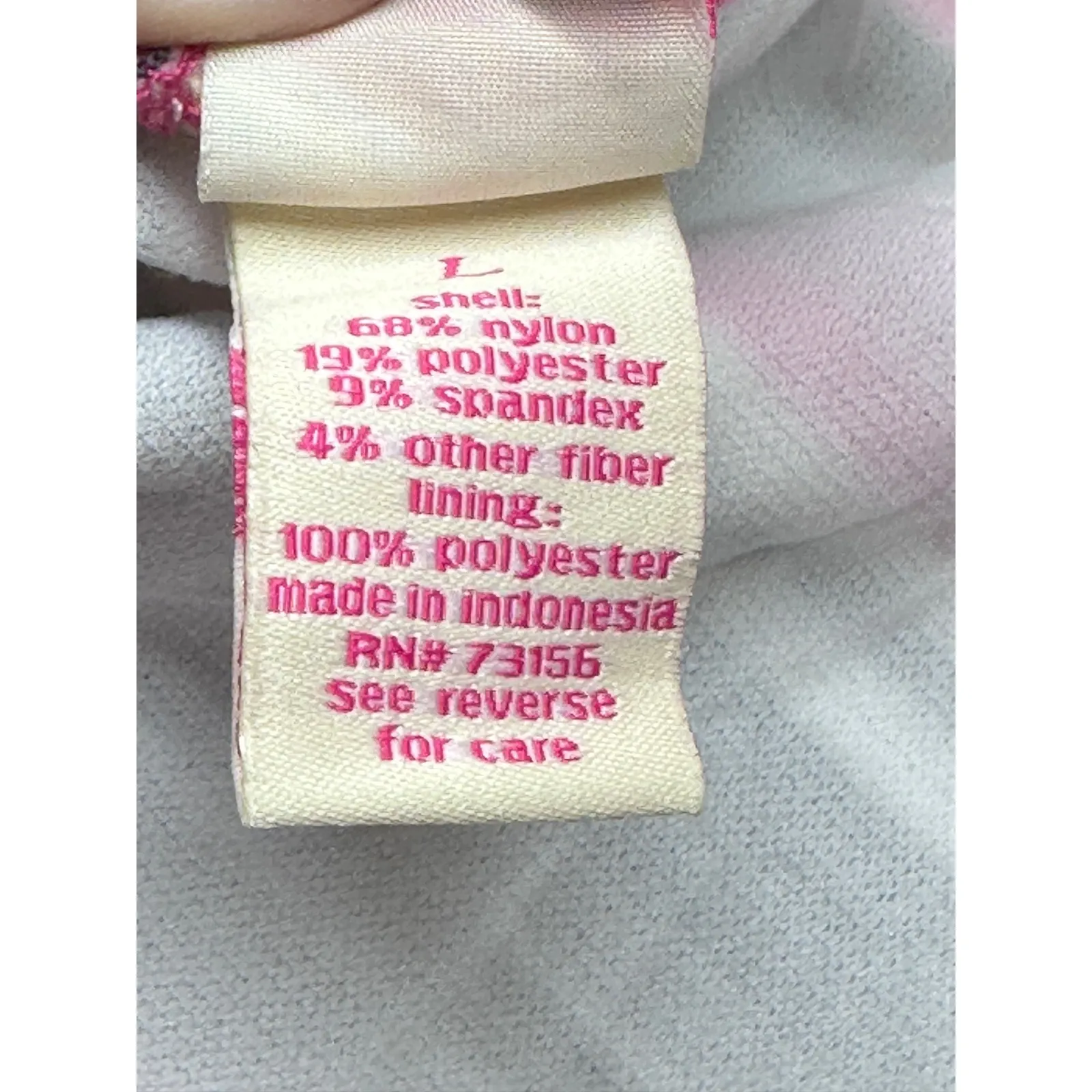 Candies Swim Halter Tankini Top Pink Black Gray Stripe Sparkle Size Large - Image 4