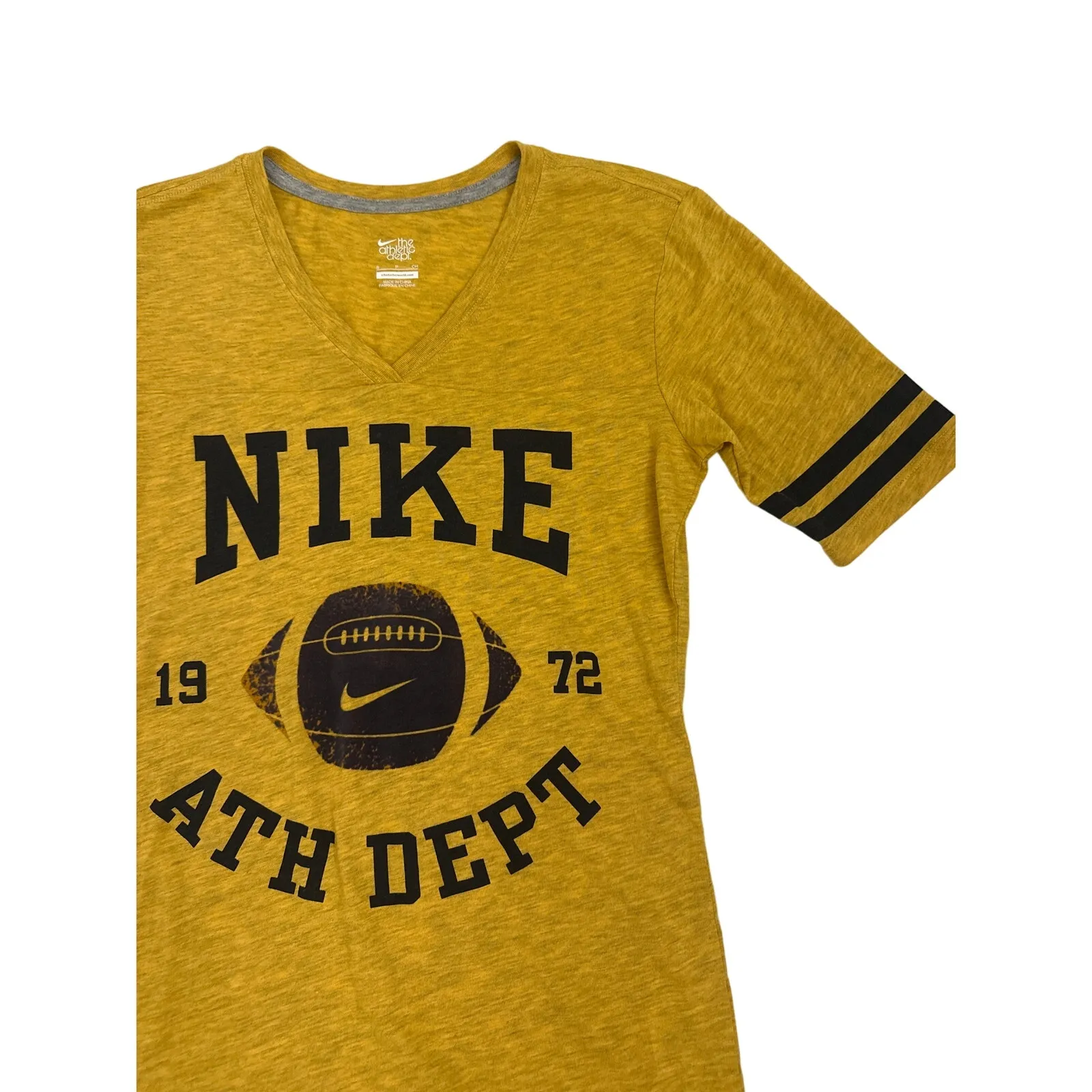 Nike Athletic Dept Yellow Navy Football Short Sleeve Shirt Women's Small NWT - Image 2
