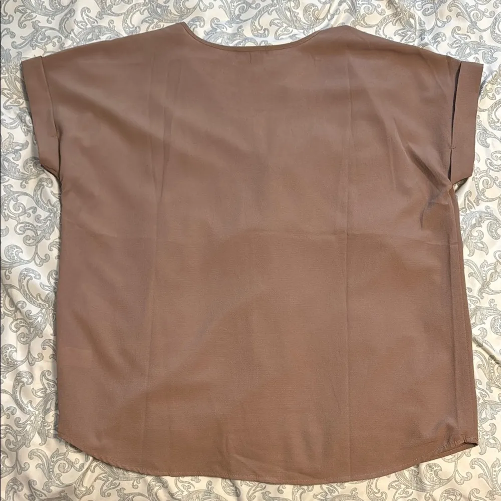 Staccato Brown Boxy Short Sleeve Blouse - Image 2