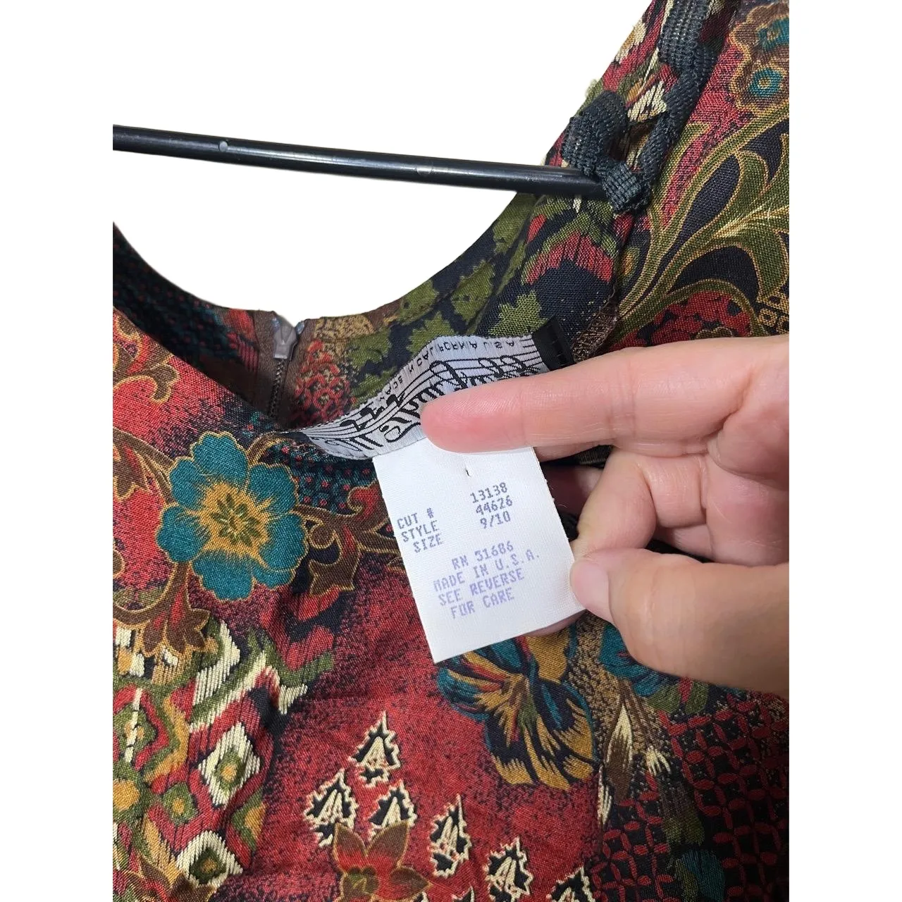 All That Jazz Vintage Floral Tie Front Short Sleeve Maxi‎ Dress Scoop Neck 9/10 - Image 10