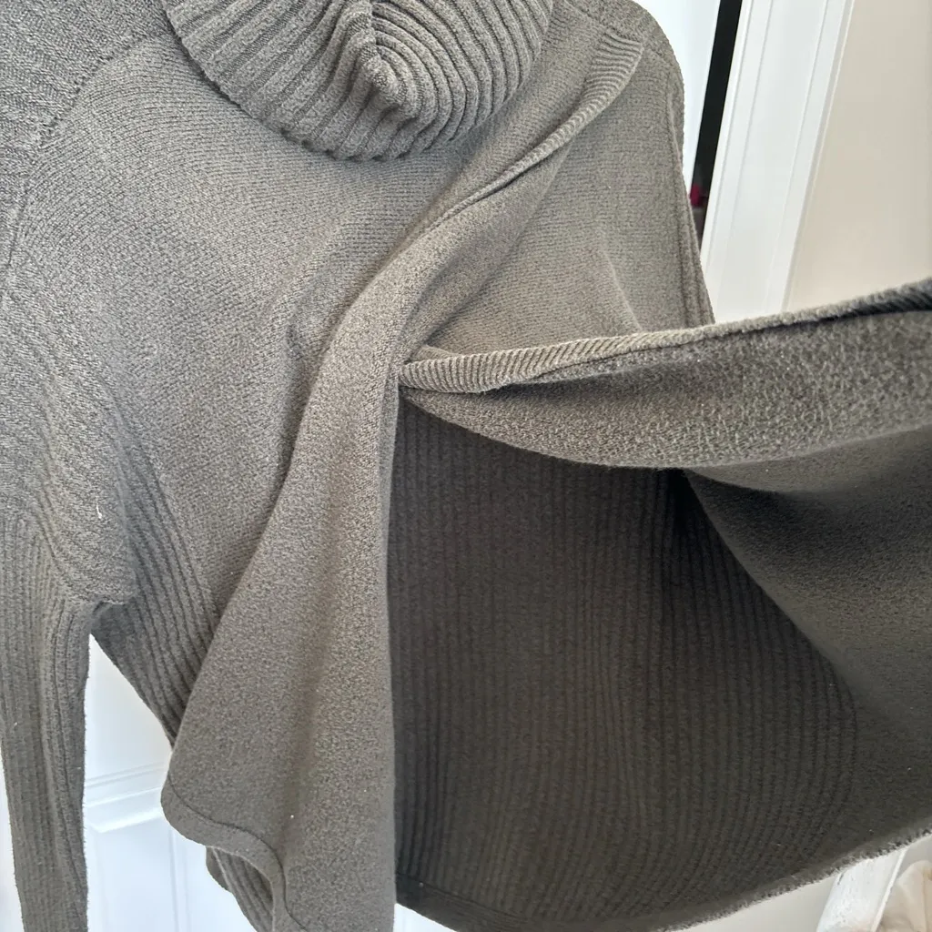 Simply Vera Vera Wang Olive Cowl Neck Sweater Green - Image 4