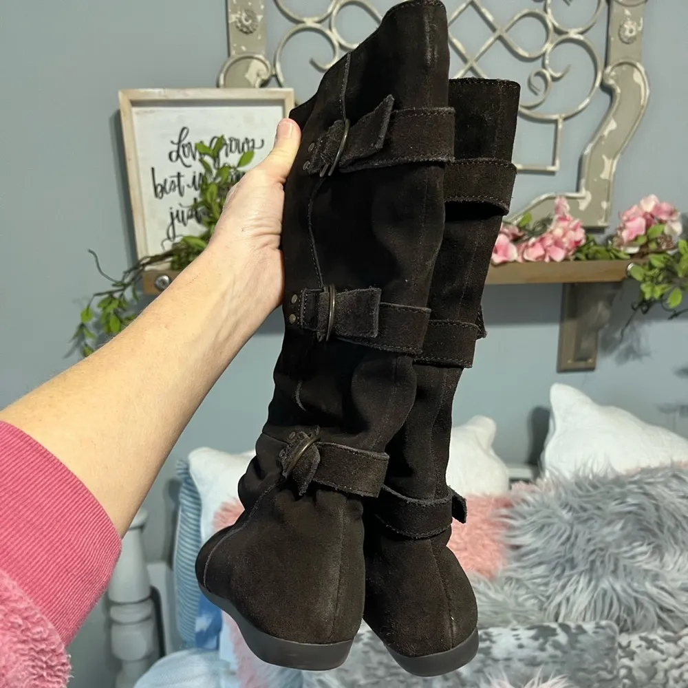 Brown Suede Leather Boots White Mountain Womens 6 - Image 4