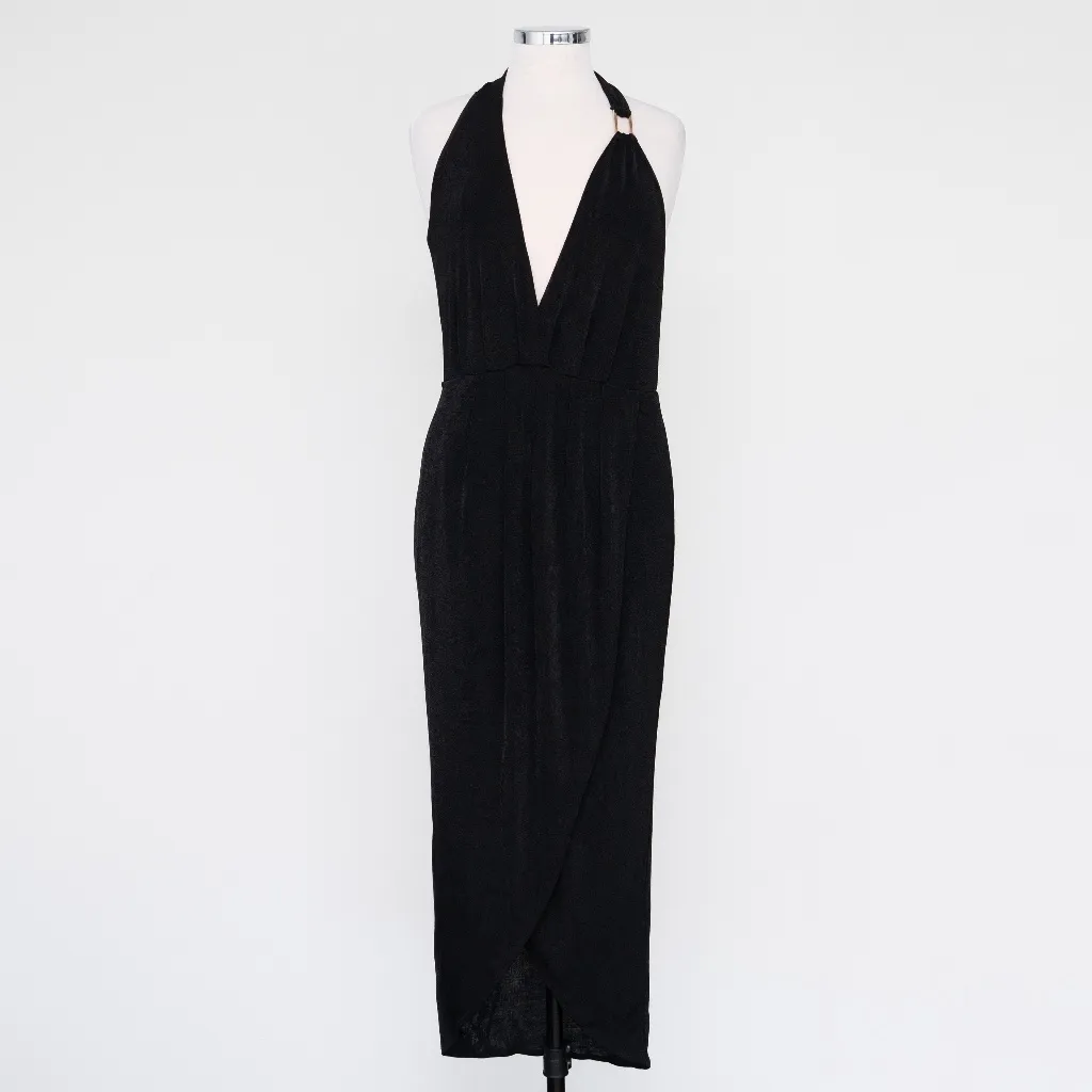 bebe - Halter Ruched Midi Dress - Image 2