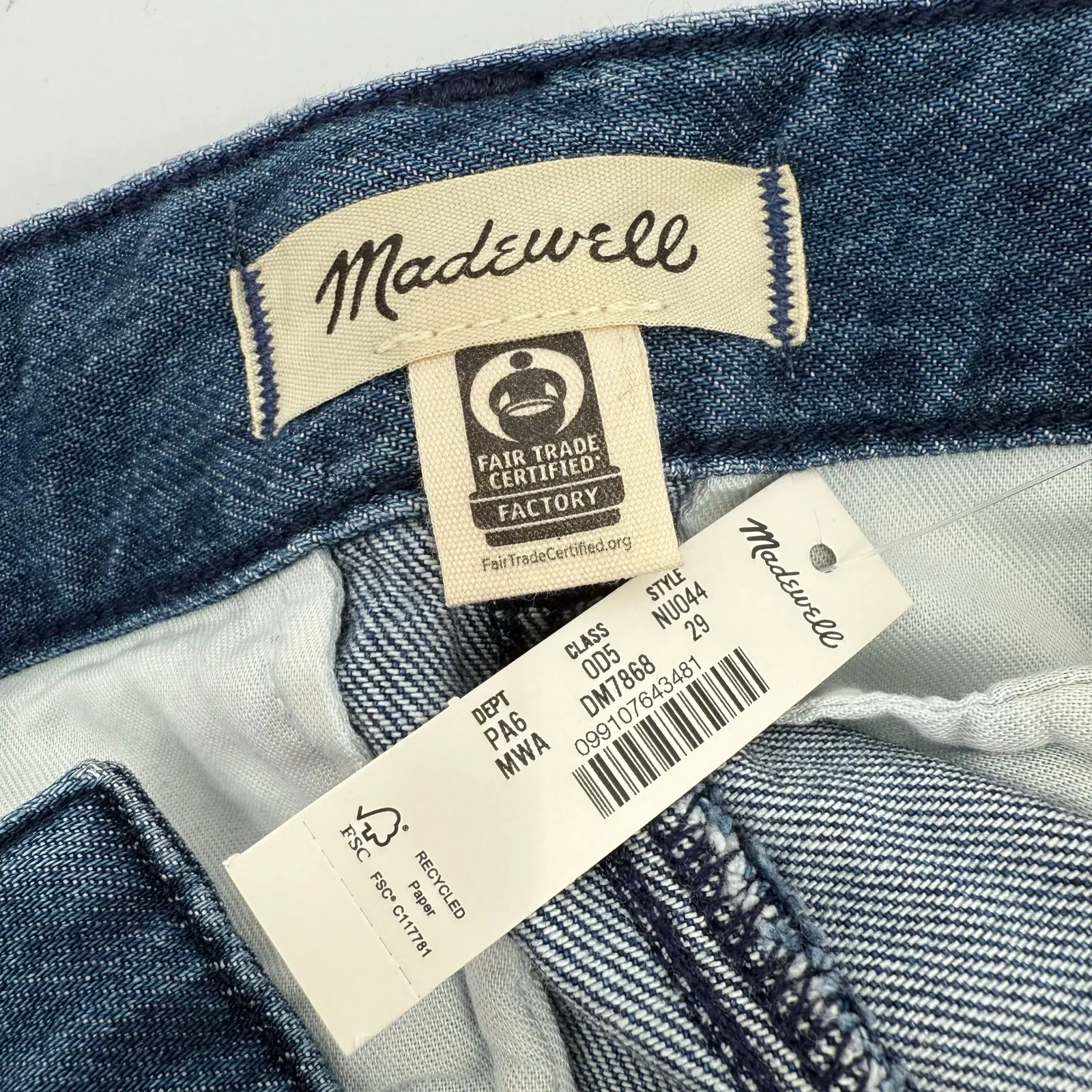 Madewell Shorts Women’s Size 29 The Harlow Superwide Soft Jean NWT Pleats Denim - Image 5