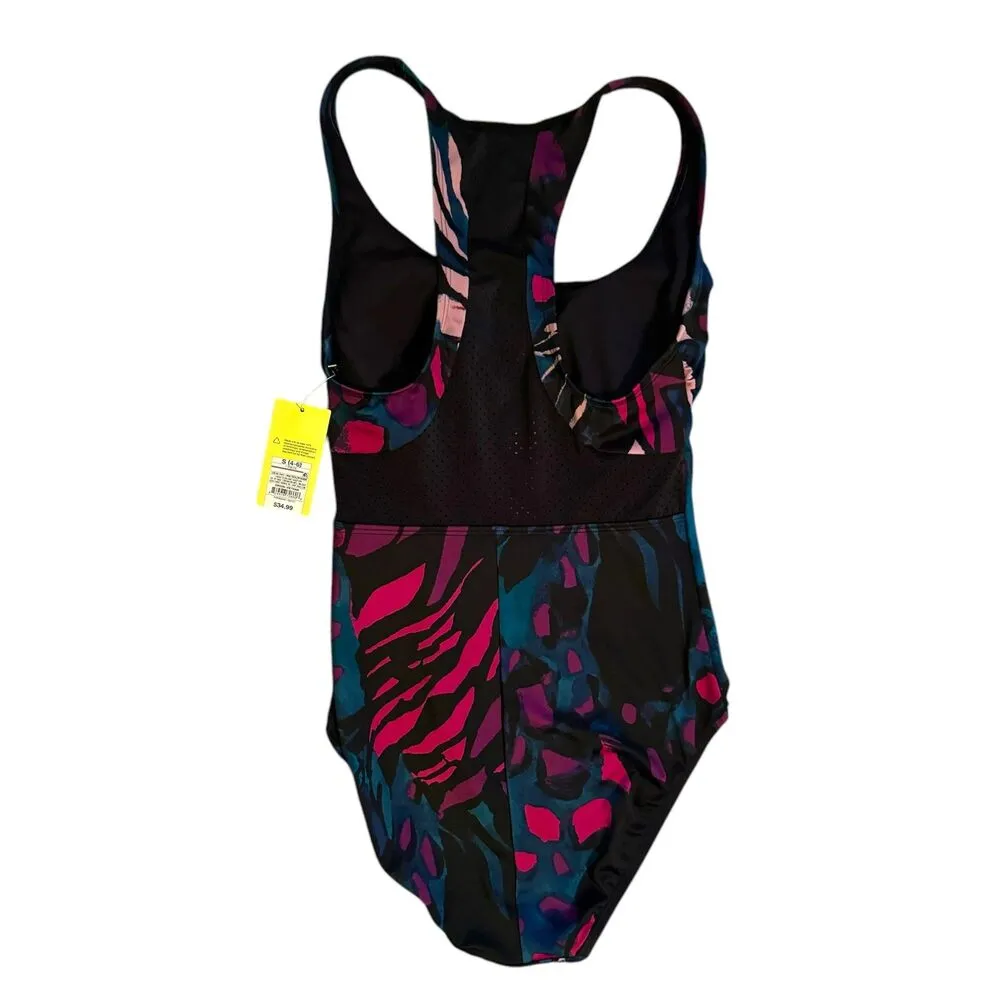 All In Motion | Zipper Front Mesh Racer Back One Piece Swim Suit Size Small NWT - Image 4