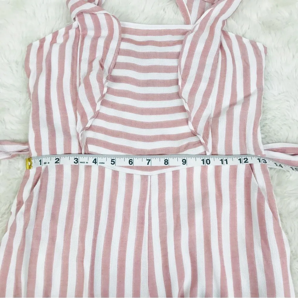 PAIGE Marino Striped Pink White Sleeveless Jumpsuit Tie‎ Belt Size Small New - Image 15