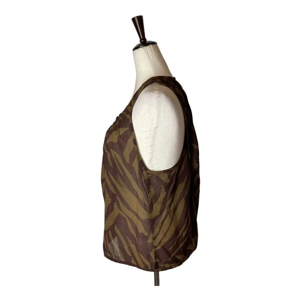 Marc By Marc Jacobs Brown Wool Blend Animal Print Criss Cross Back Top XS‎ - Image 7