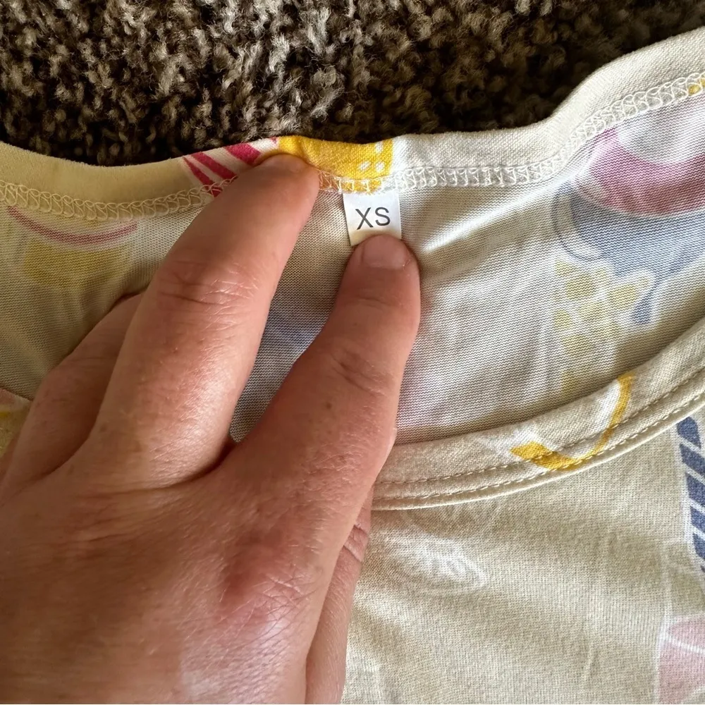 Pajama set short sleeve shorts size XS Yellow - Image 2