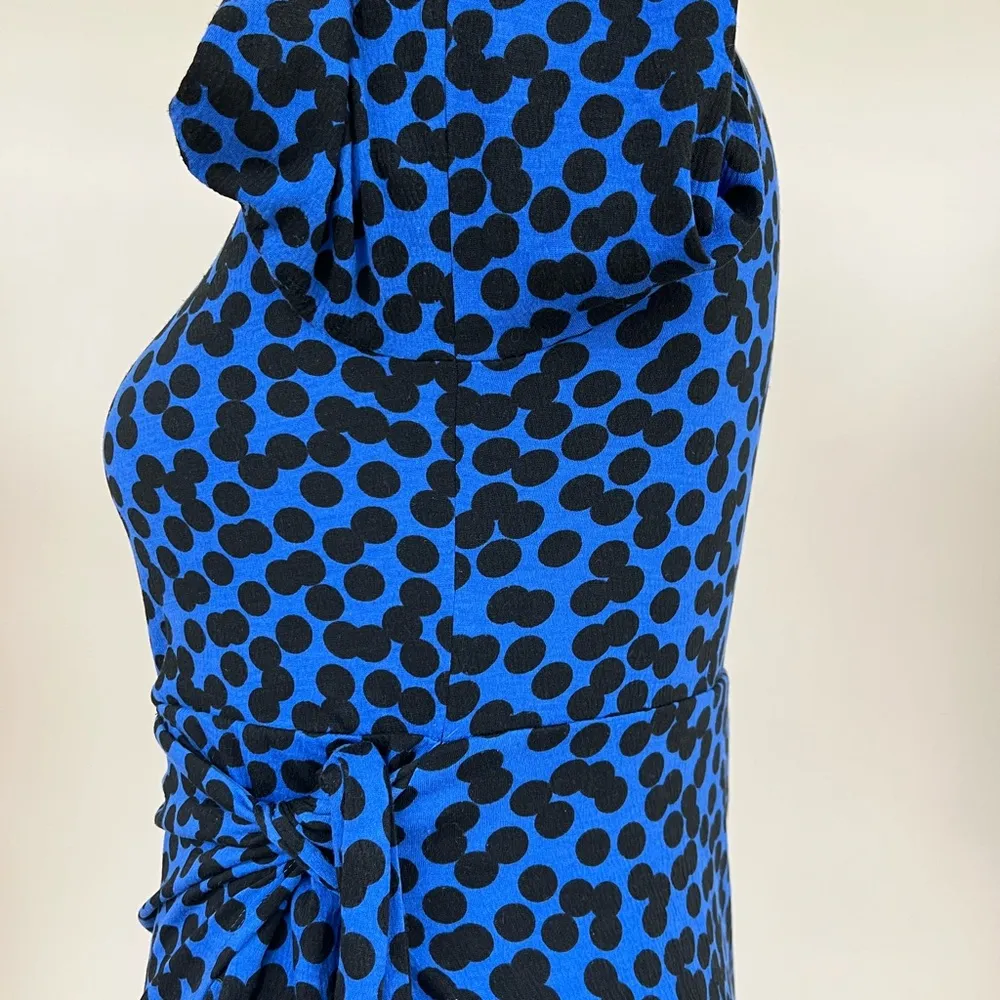 Ava & Viv Women's Blue Black Dots  Balloon Long Sleeve Wrap Dress XXL - Image 6